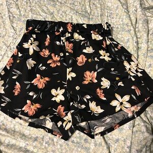 black floral shorts